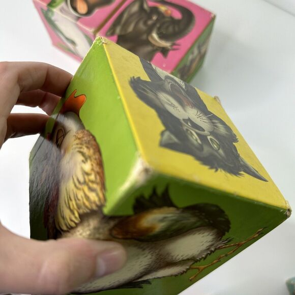 Vtg 1962 Lakeside Toys Large Barnyard Animal Puzzle Blocks Lil BooBoos Mix Match - Picture 11 of 13